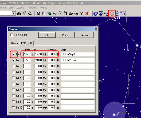 Ustawienia pola widzenia