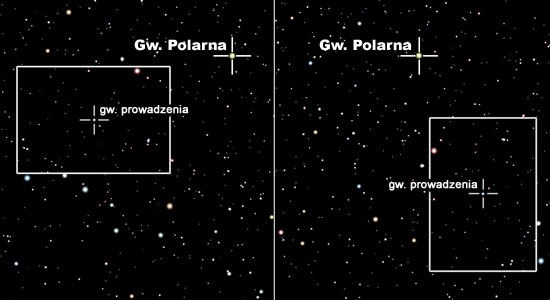 Zmiany położenia gwiazd w kadrze