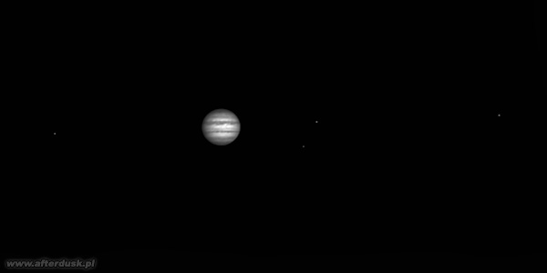 Jowisz z księżycami, 16. sierpnia 2019 roku