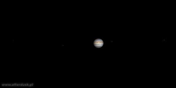 Jowisz z księżycami, 23. sierpnia 2019 roku