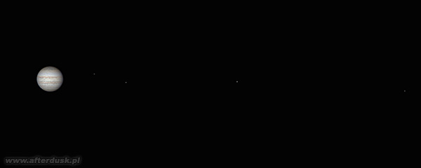 Jowisz z księżycami z 21. lipca 2022 roku