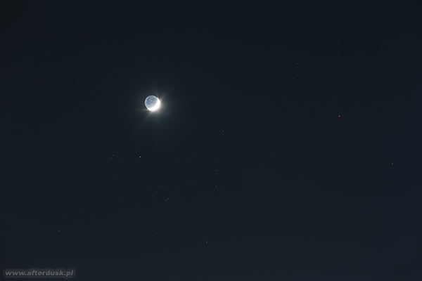 Mars i Księżyc 9. kwietnia 2019 roku