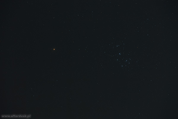 Mars i Plejady 31. marca 2019 roku