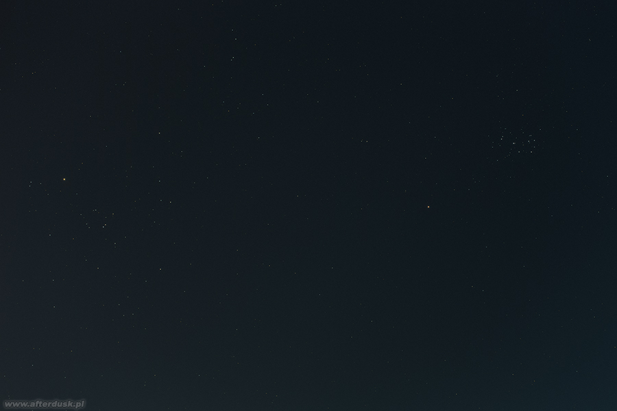 Mars, Plejady i Hiliady 1. kwietnia 2019 roku