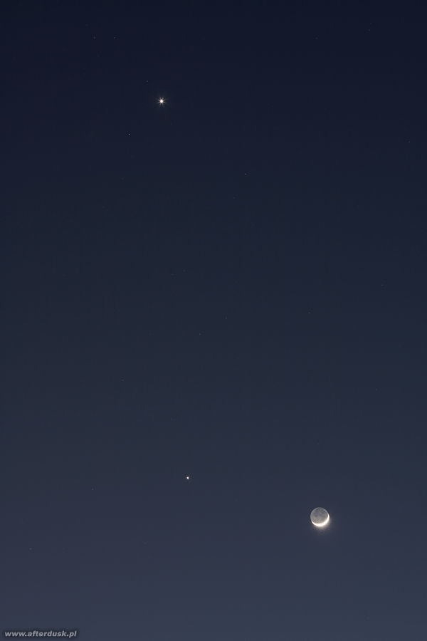 Księżyc, Jowisz i Wenus