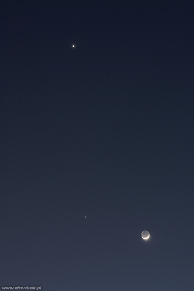 Księżyc, Jowisz i Wenus