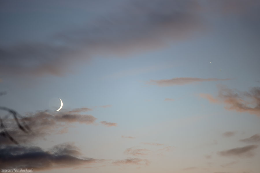 Księżyc, Jowisz i Saturn 17.12.2020