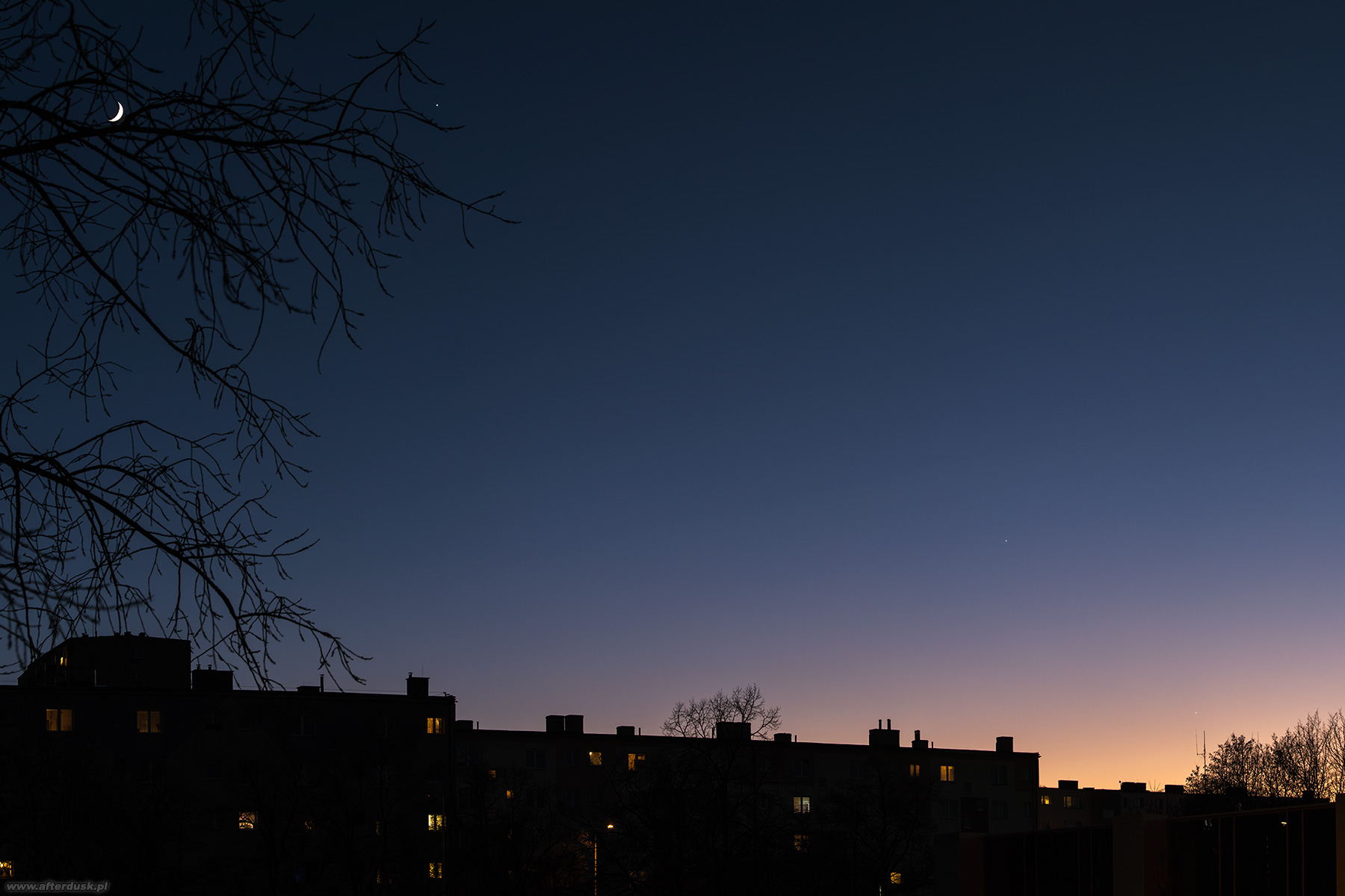 Księżyc, Jowisz, Saturn i Merkury, 2022.01.06