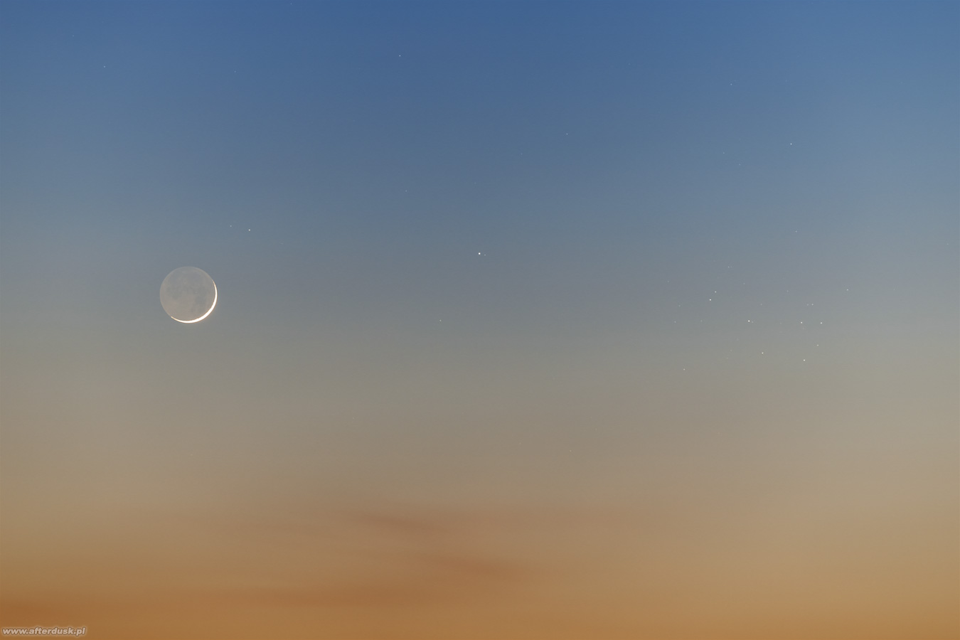 Księżyc, Merkury i Plejady 19:26UT