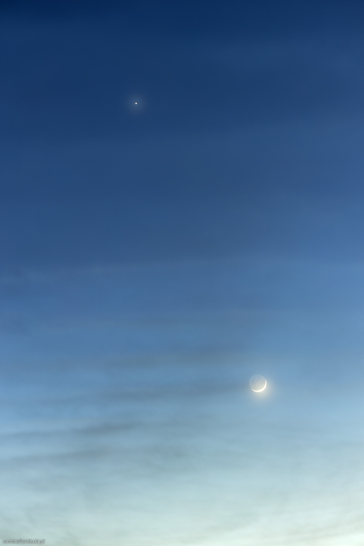 Księżyc i Wenus, 23.03.2023, 17:57UT