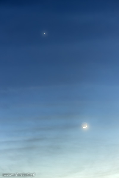 Księżyc i Wenus, 23.03.2023, 17:57UT