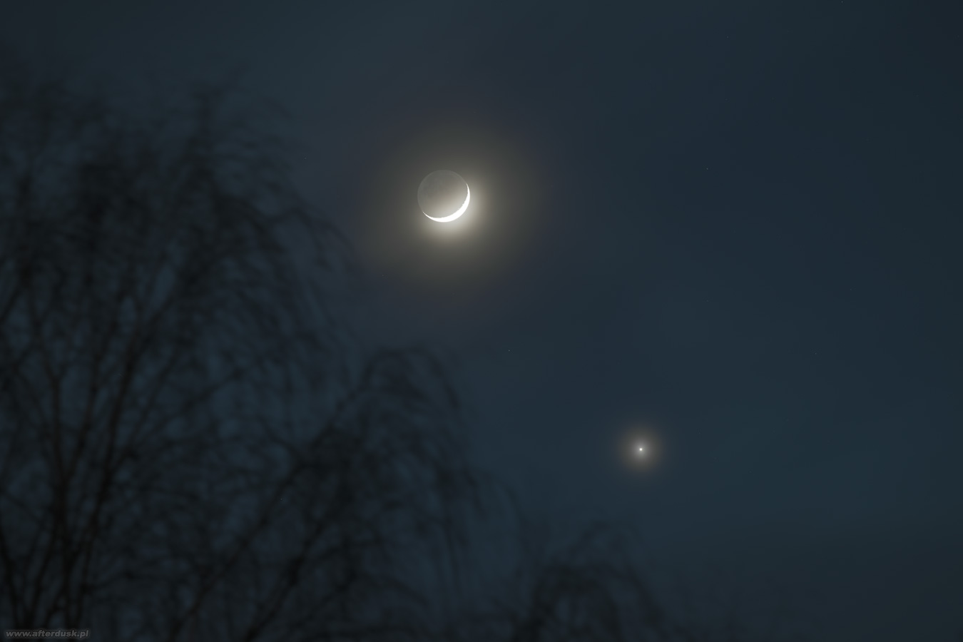 Księżyc i Wenus, 24.03.2023, 18:20UT