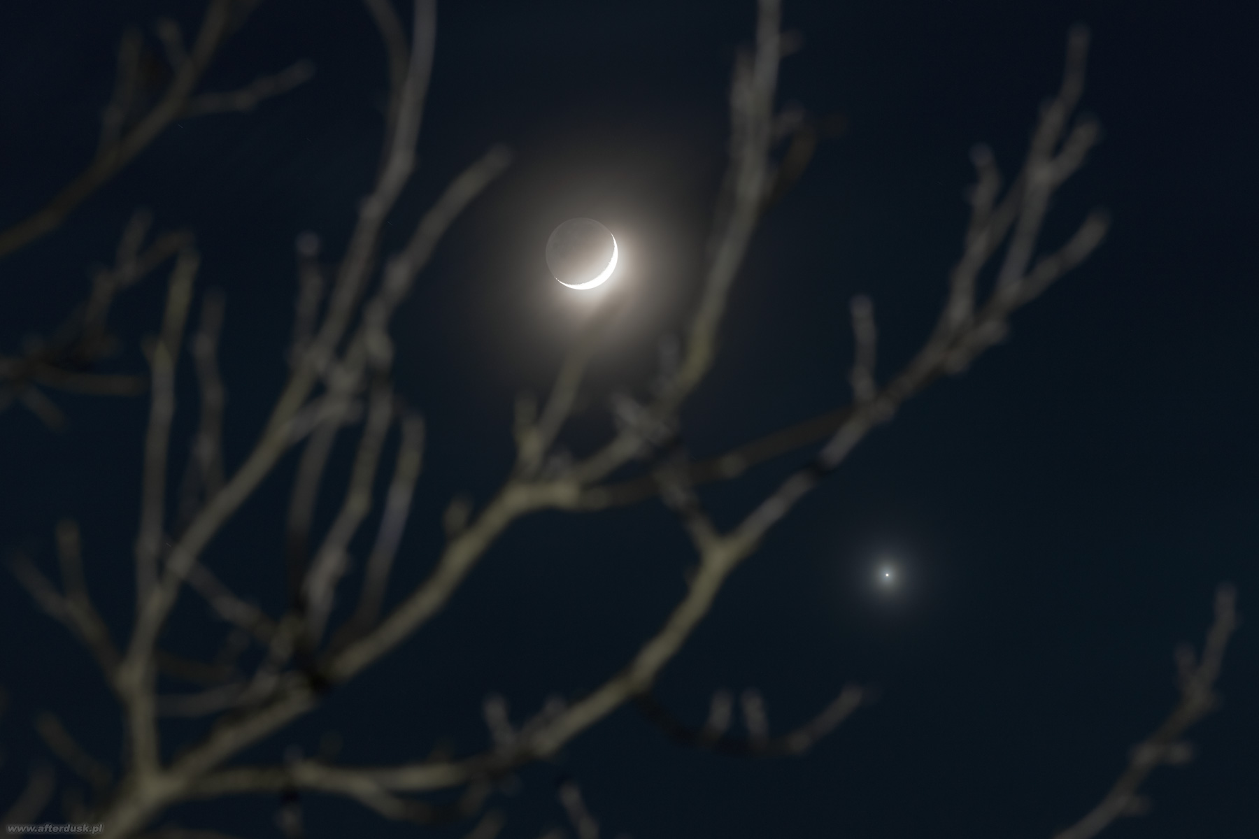 Księżyc i Wenus, 24.03.2023, 18:22UT