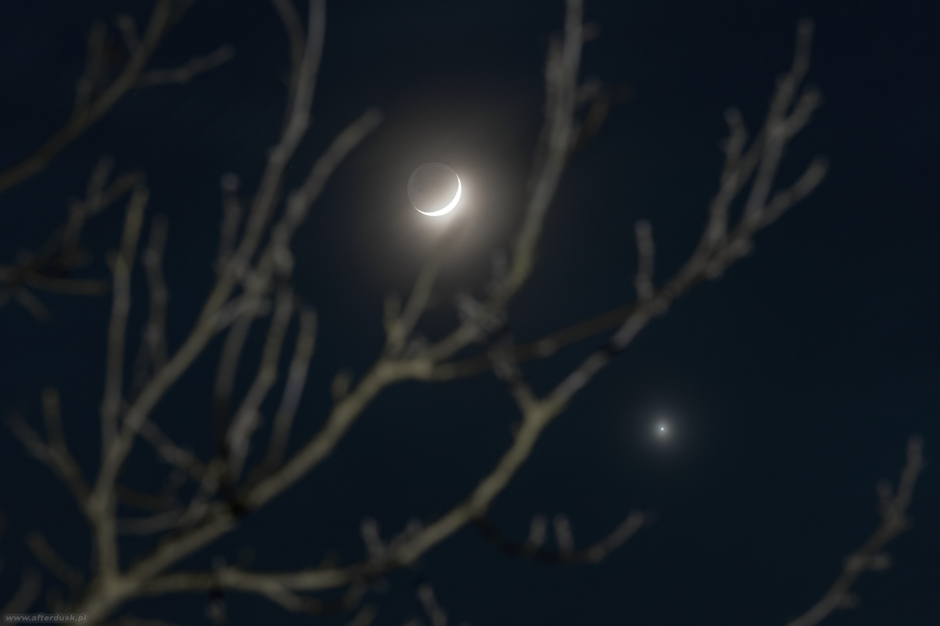 Księżyc i Wenus, 24.03.2023, 18:22UT