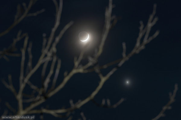 Księżyc i Wenus, 24.03.2023, 18:22UT