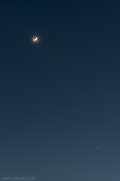 Księżyc i Wenus, 25.03.2023, 18:04UT
