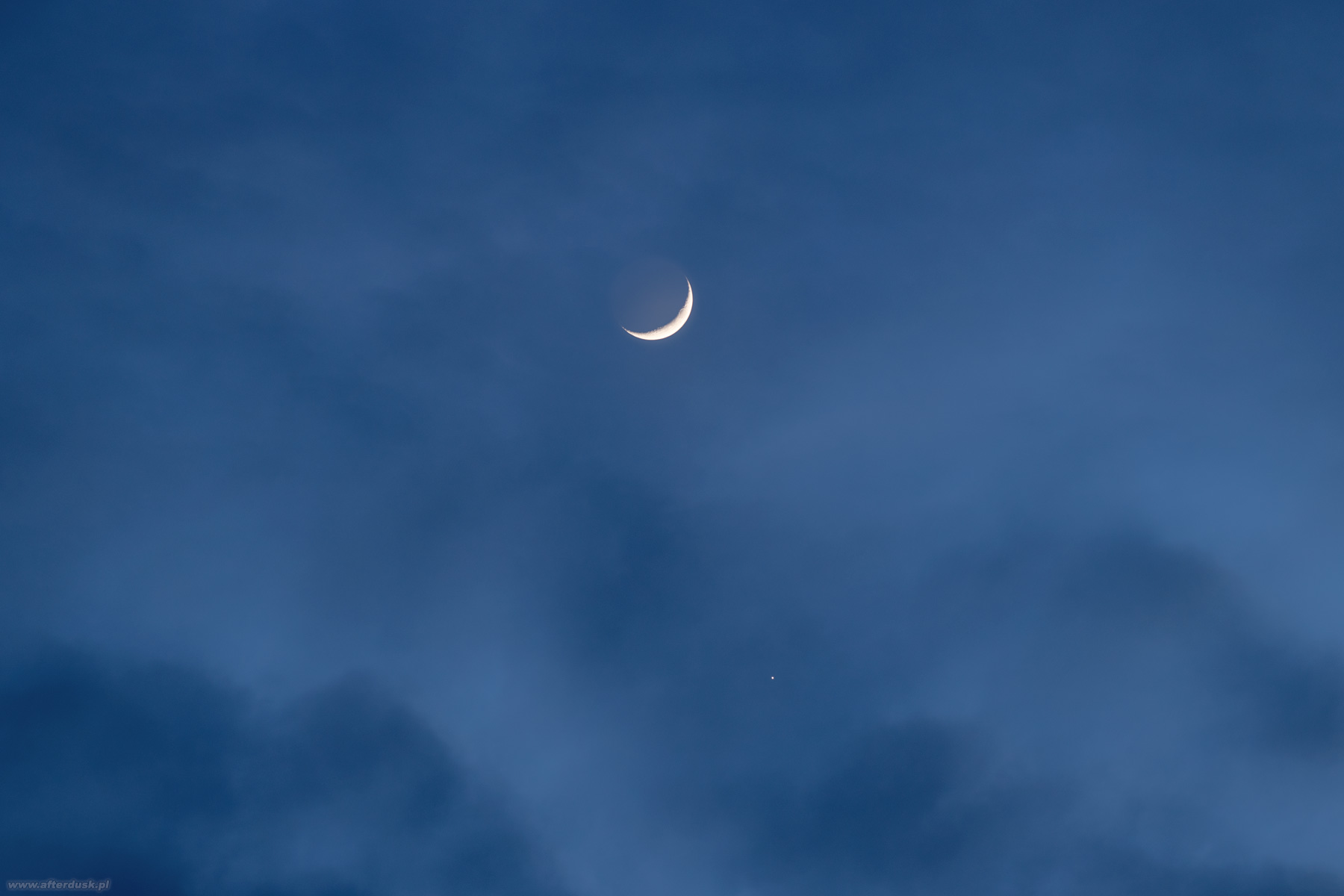 Księżyc i Wenus, 23.04.2023, 18:49UT