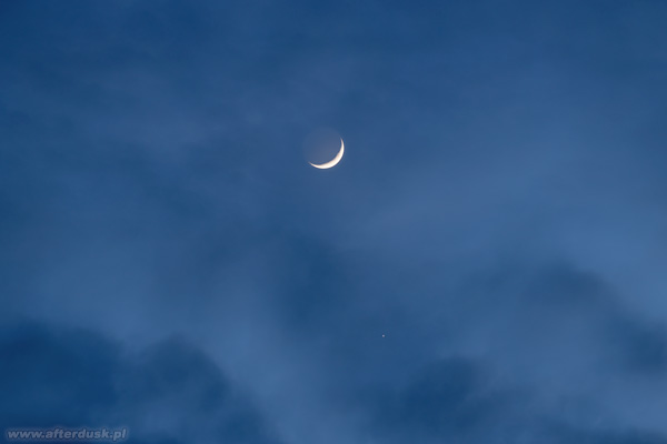 Księżyc i Wenus, 23.04.2023, 18:49UT
