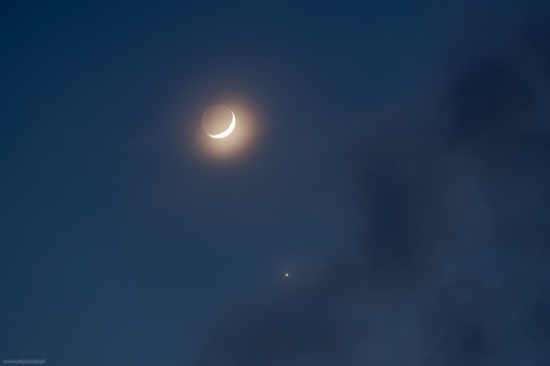 Księżyc i Wenus, 23.04.2023, 19:01UT