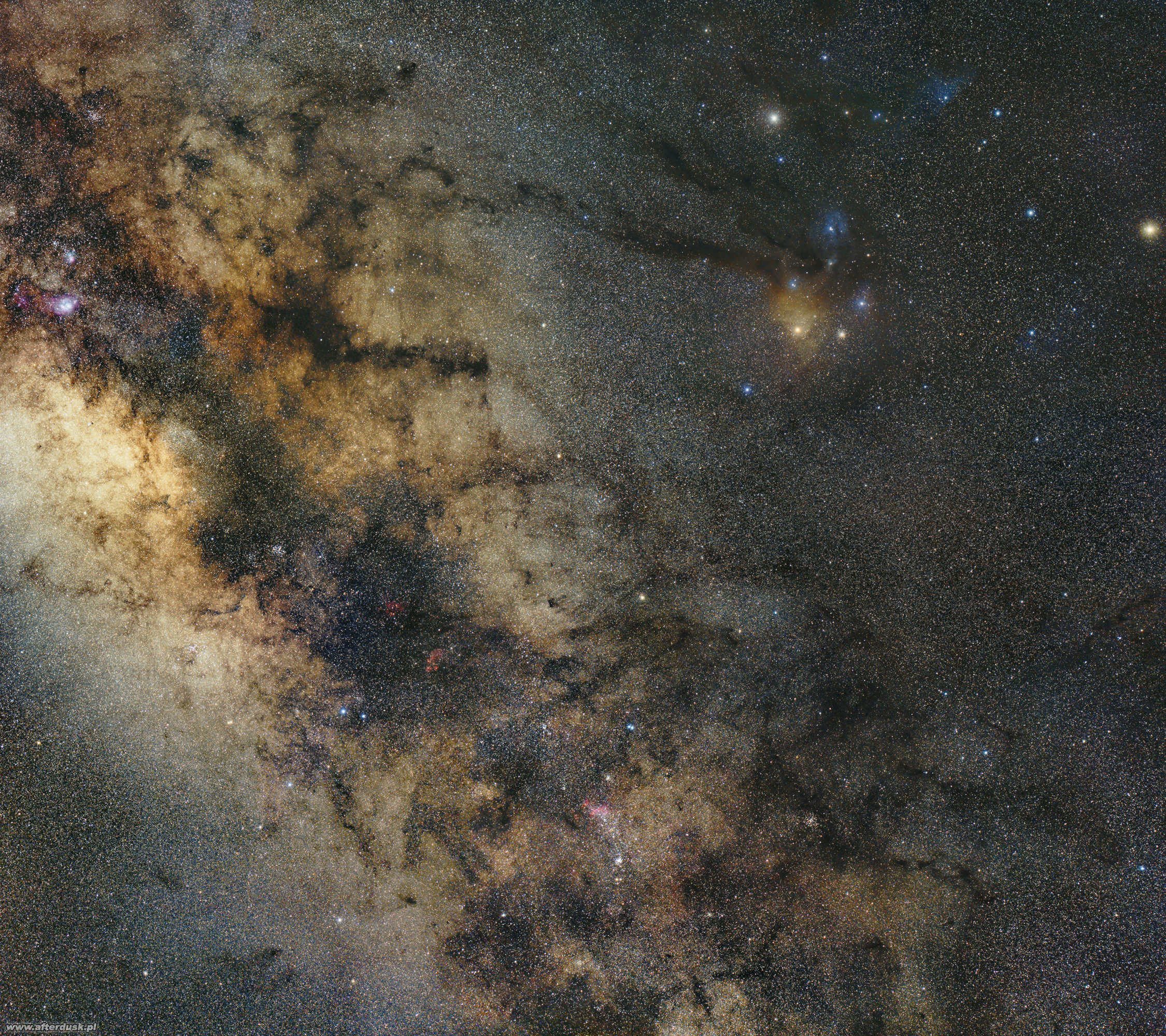 Gwiazdozbiór Skorpiona i kawałek Strzelca