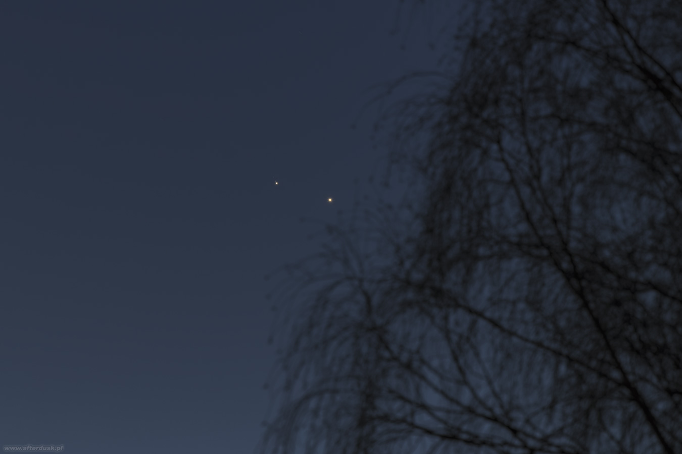 Wenus i Jowisz, 1.03.2023, 17:26UT