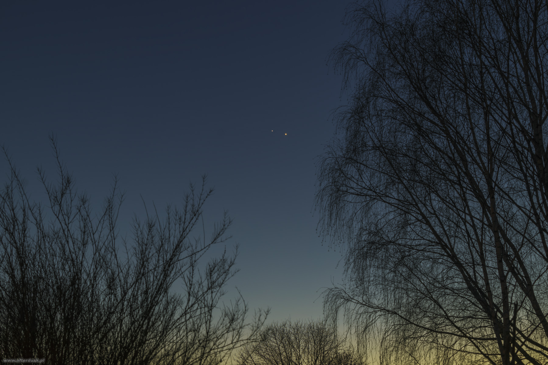 Wenus i Jowisz, 1.03.2023, 17:27UT