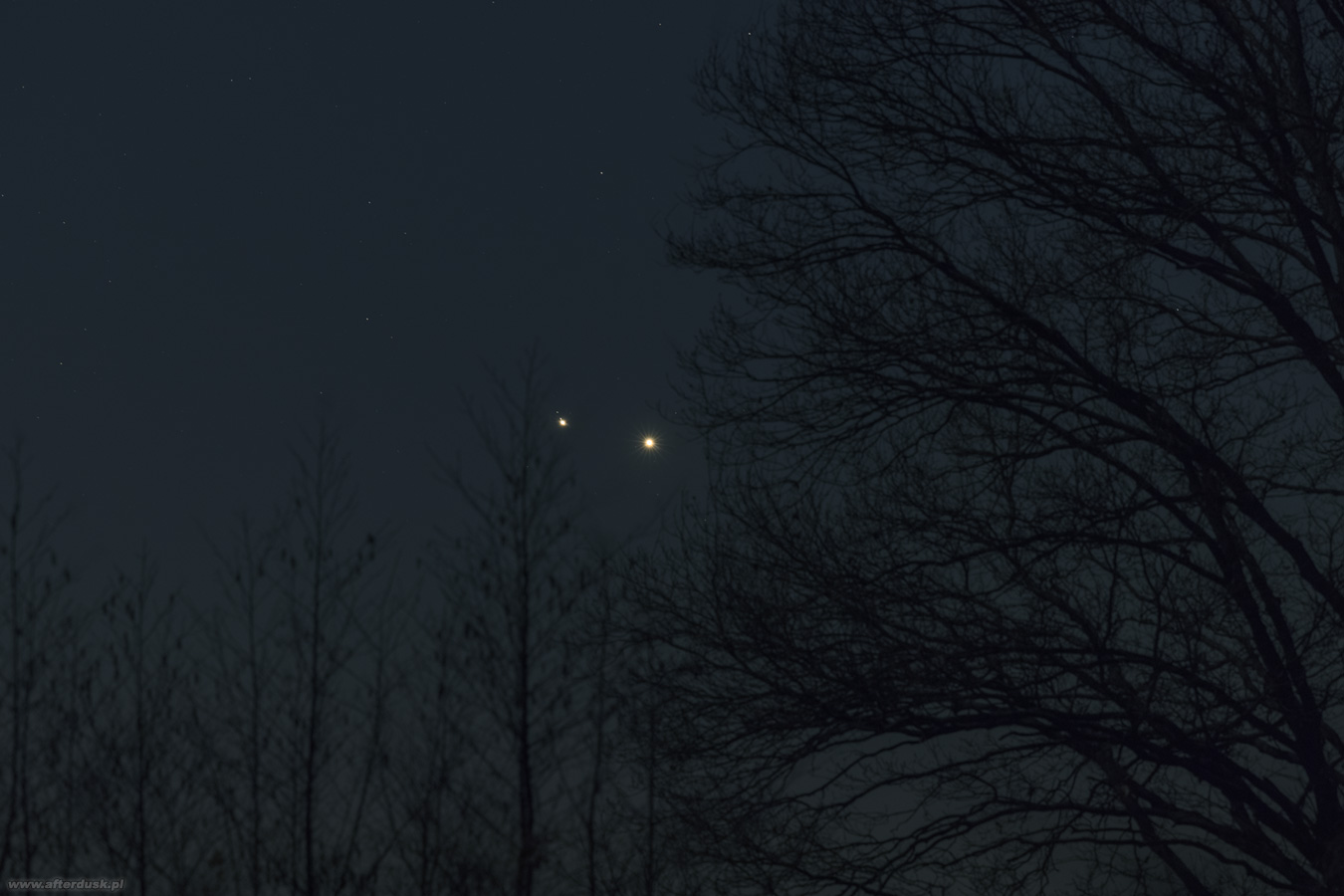 Wenus i Jowisz, 1.03.2023, 18:50UT