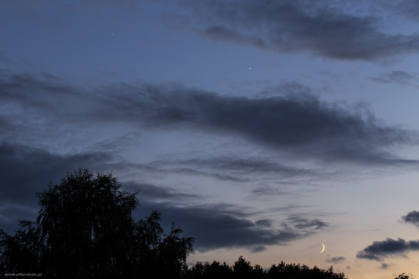 Wenus, Jowisz, Księżyc