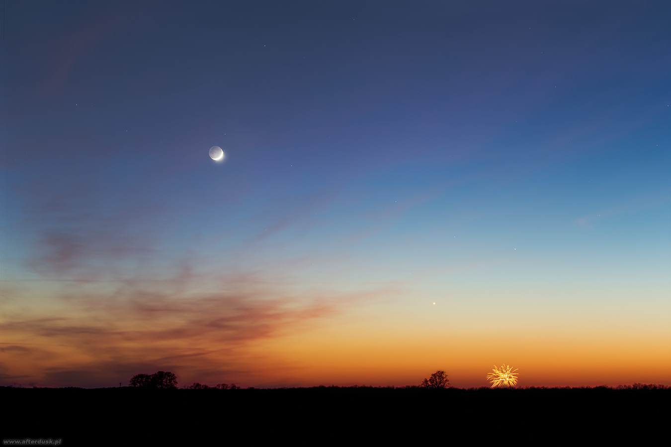 Wenus, Merkury, Uran i Księżyc, 19. marca 2018r.