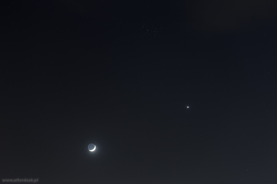 Wenus, Księżyc i Plejady, 28.03.2020