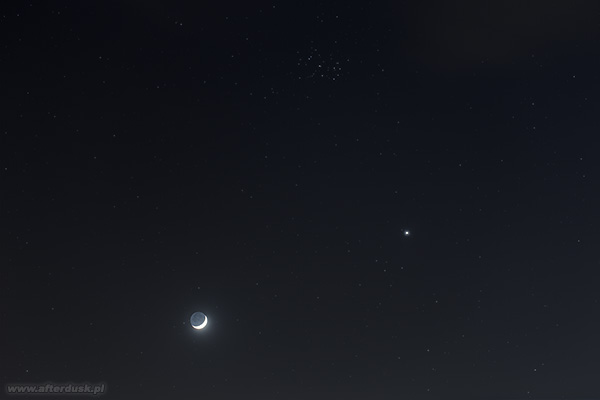 Wenus, Księżyc i Plejady, 28.03.2020