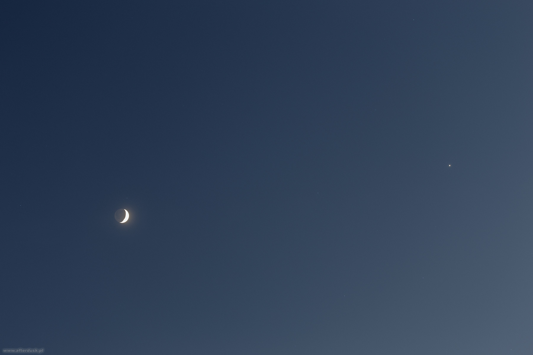 Wenus, Uran i Księżyc 28.02.2020, godz. 17:11UT