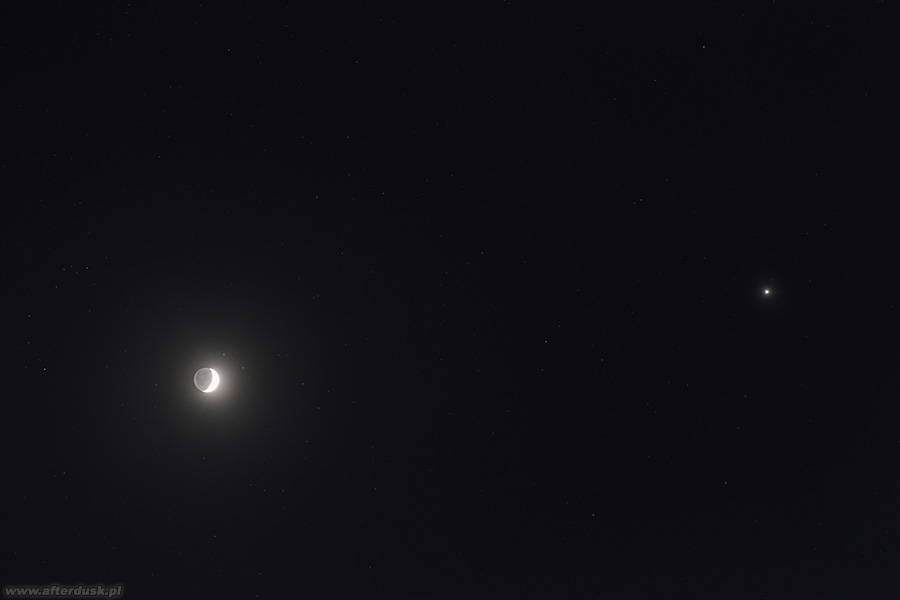 Wenus, Uran i Księżyc 28.02.2020, godz. 17:41-17:47UT