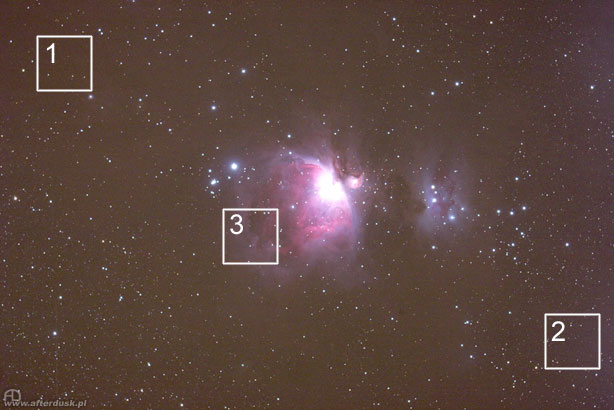 Pojedyncza klatka z mgławicą M42