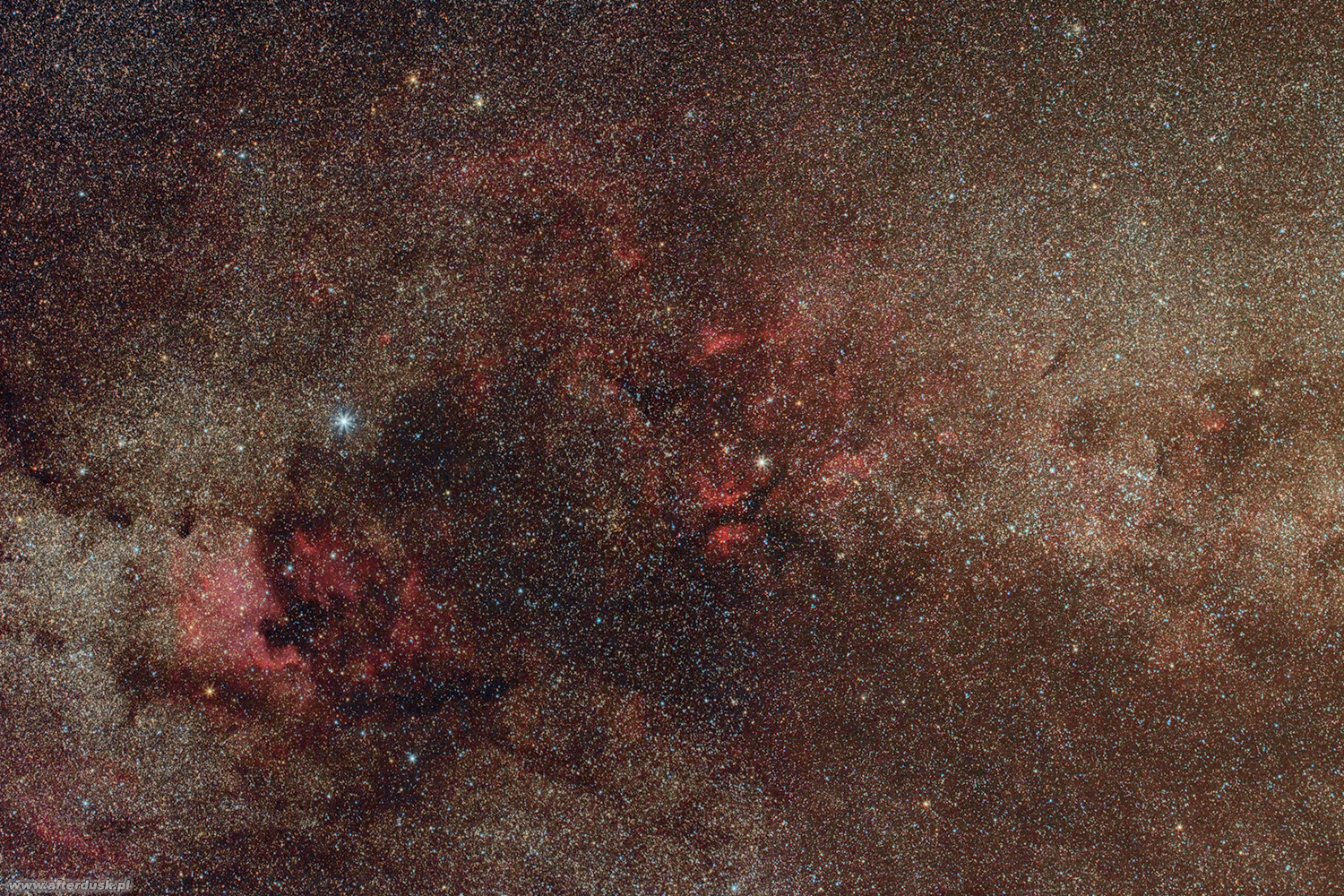 Centralna część gwiazdozbioru Łabędzia