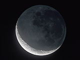 2008.03.10, Światło popielate Księżyca w fazie 12.3%