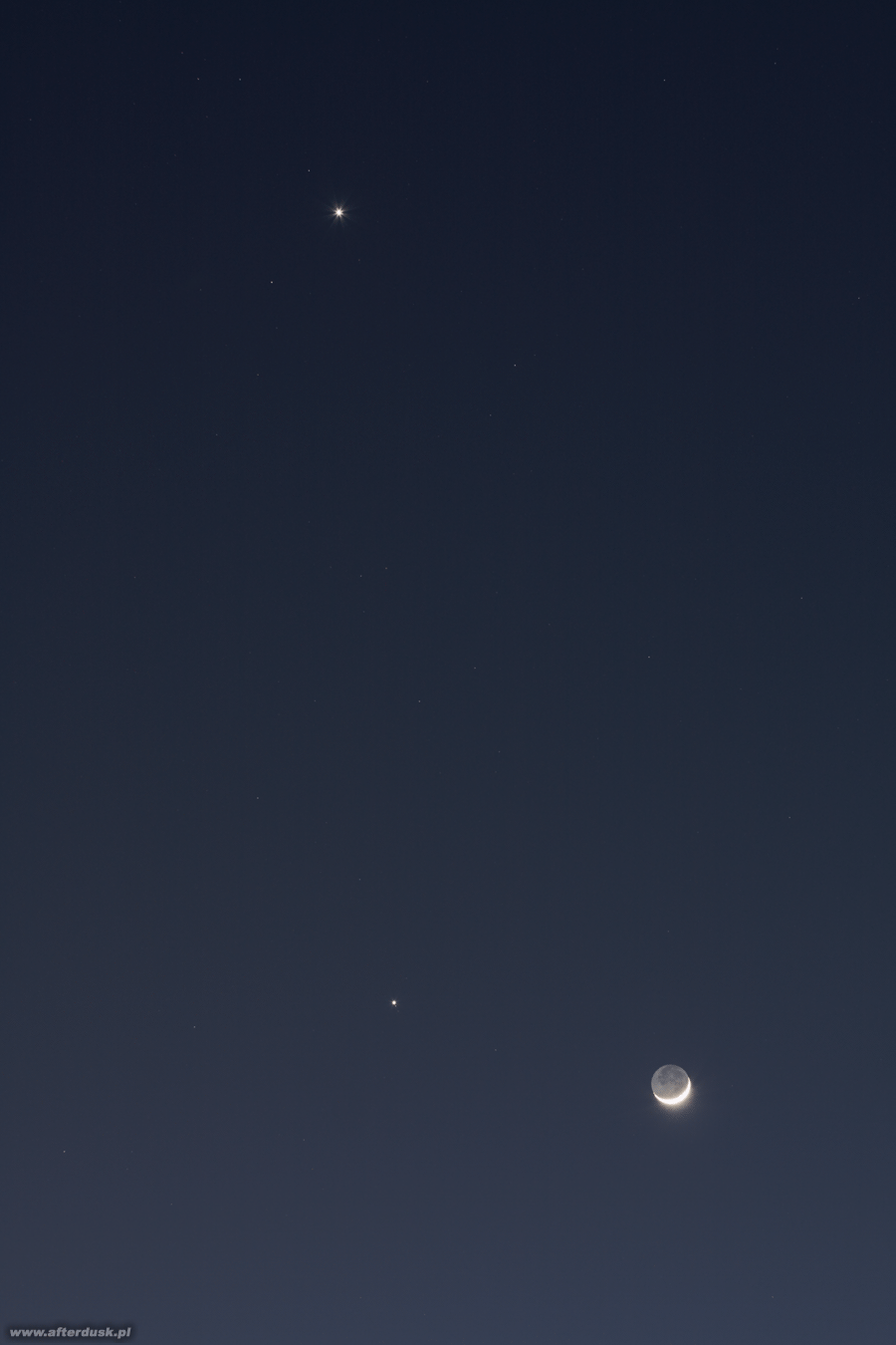 Księżyc, Jowisz i Wenus
