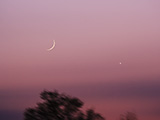 2008.12.29, Księżyc, Jowisz i Merkury