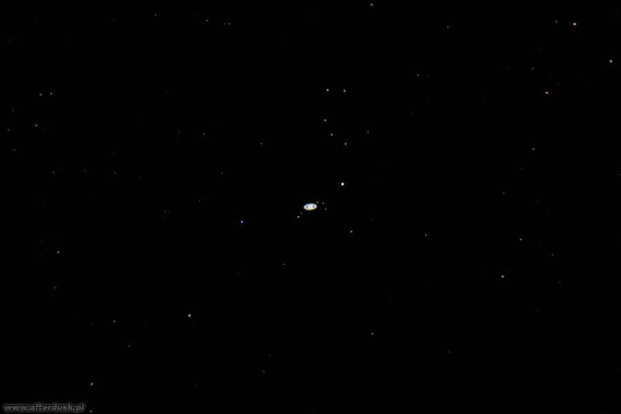 Saturn z księżycami z 11. sierpnia 2018