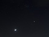 2020.03.28, Wenus, Księżyc i Plejady